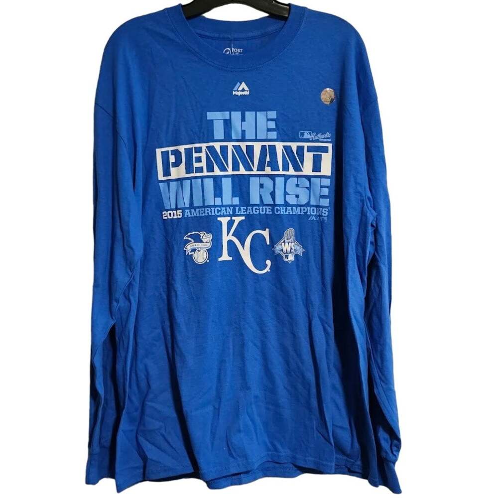 XL Majestic Kansas City Royals The Pennant will rise 2015 AL Champions